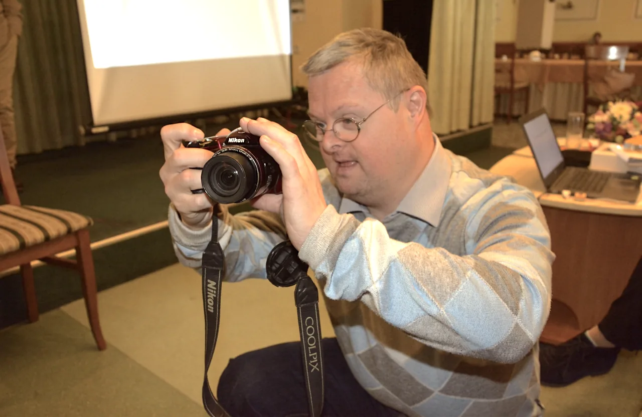 A man taking a photo